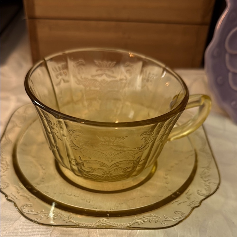 Vintage Federal Glass Amber Yellow from the Depression Era